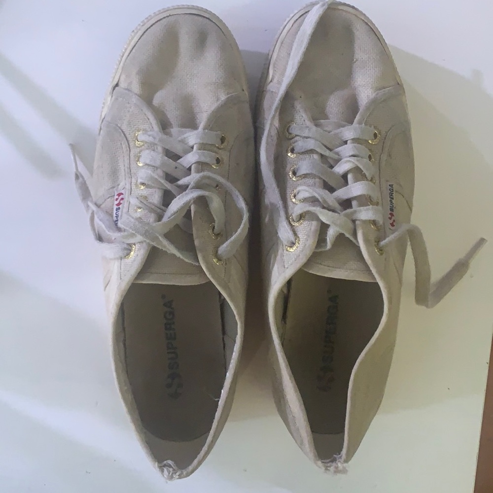 Cream off white platform Supergas